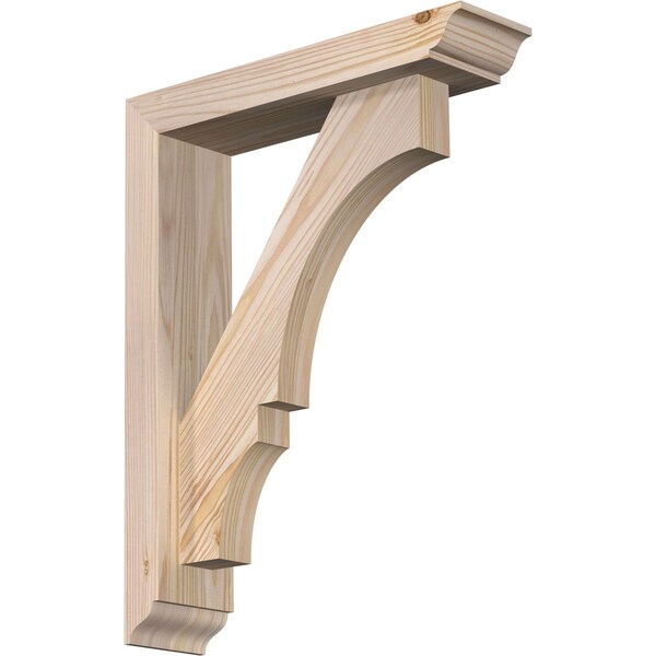 Ekena Millwork Balboa Traditional Smooth Bracket w/ Offset Brace, Douglas Fir, 3 1/2"W x 14"D x 18"H BKT0402X14X18BOA01SDF - main